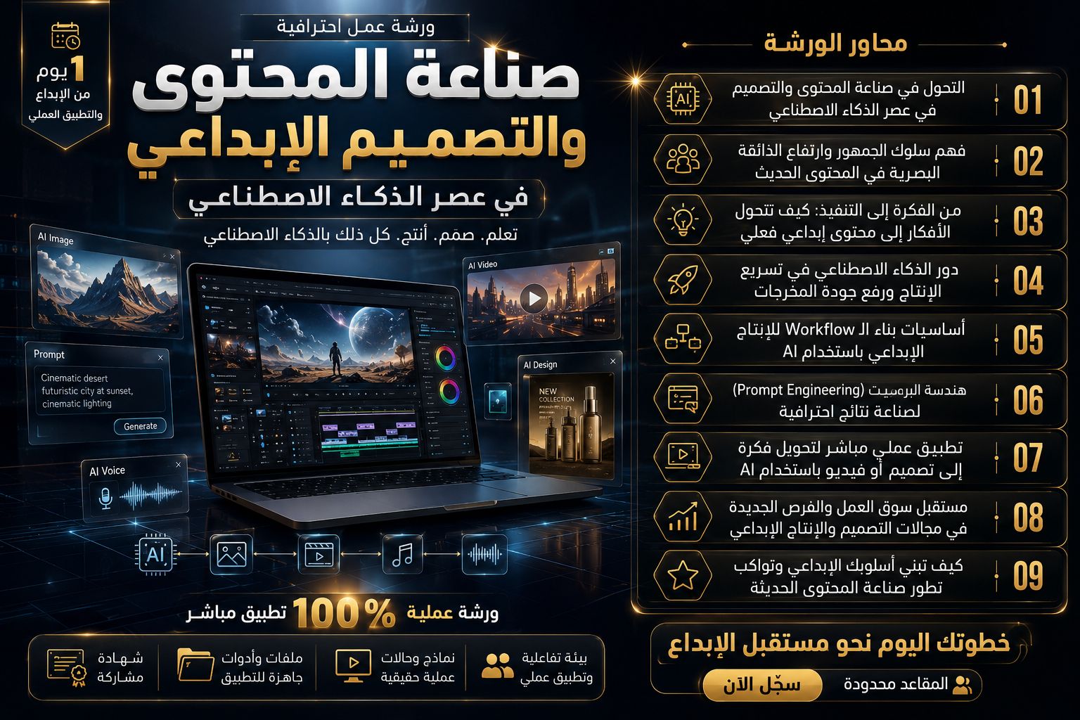 تحدي الـ 90 دقيقة: من الصفر إلى محتوى احترافي بالذكاء الاصطناعي
